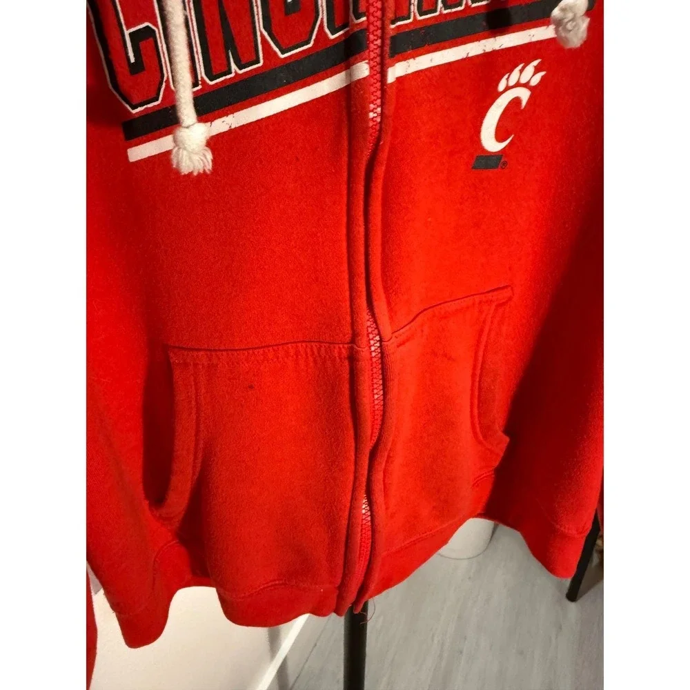 Pro Edge Cincinnati Bearcats Youth Red Full Zip Hoodie‎ Sweatshirt Large 12/14
